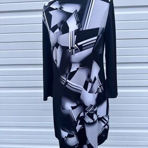Style & Co women’s black & white  boatneck dress size S